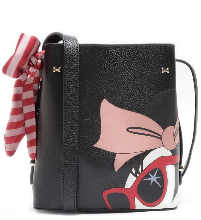 Disney | Bolsa Couro Tiracolo Pequena Letizia Minnie Laço Preta