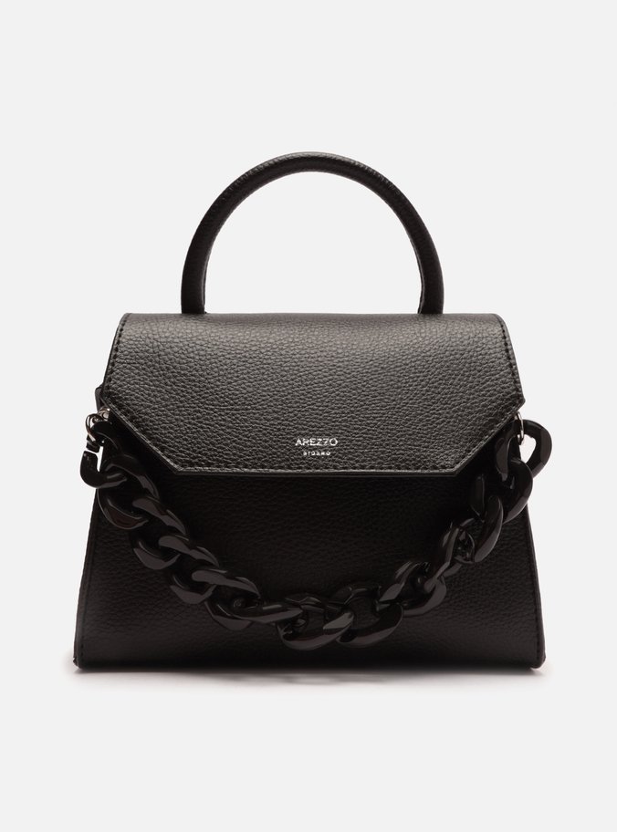 Bolsa Satchel Preta Iara Média Sporty Club