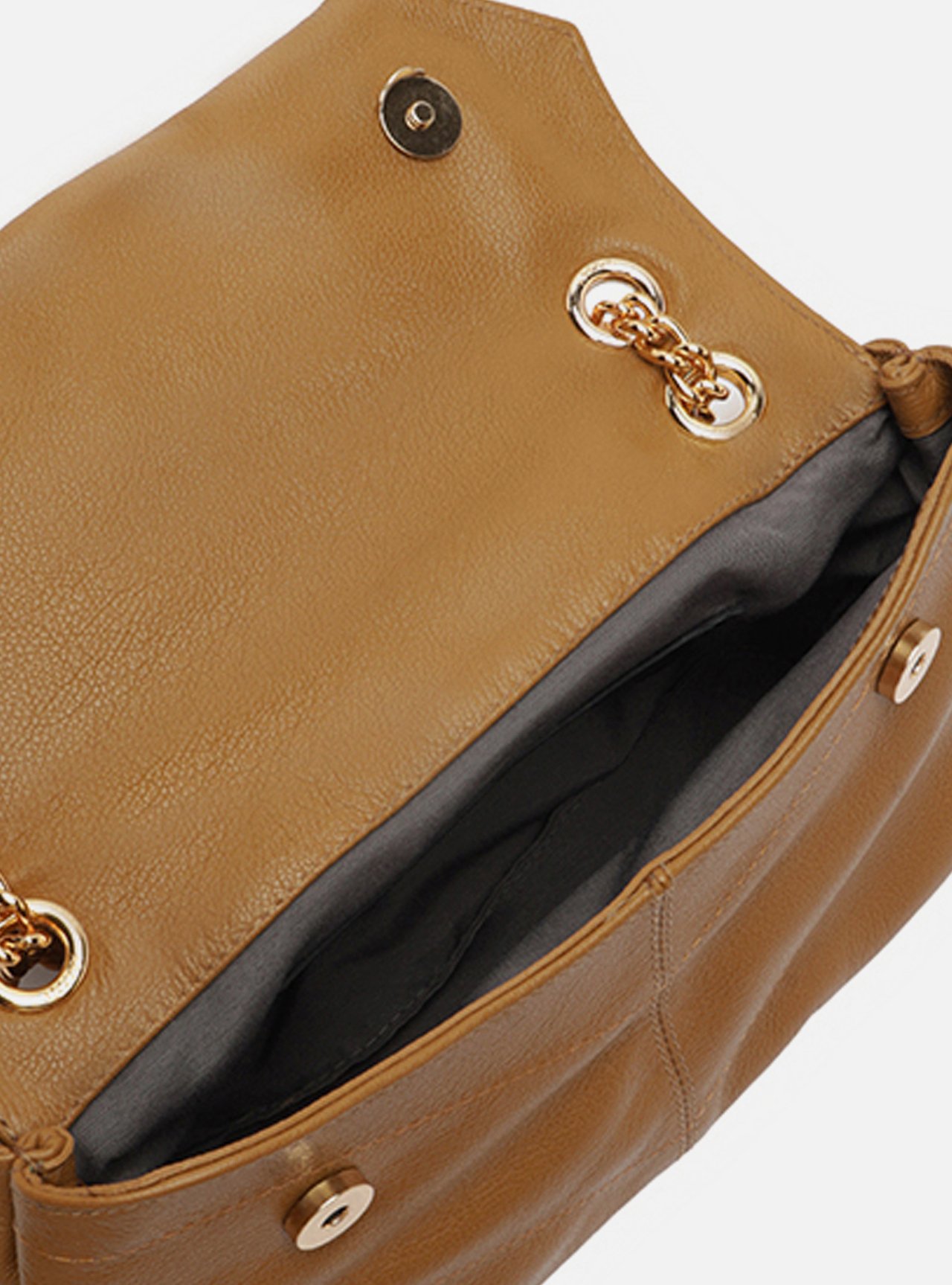 Bolsa Tiracolo Caramelo Couro Ísis Pequena — foto 4