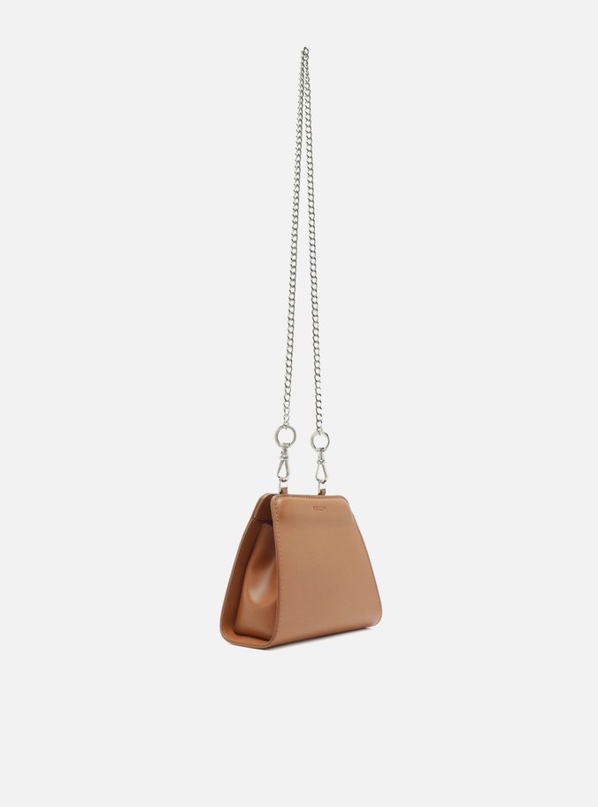 Bolsa Clutch Marrom Pequena Botão
