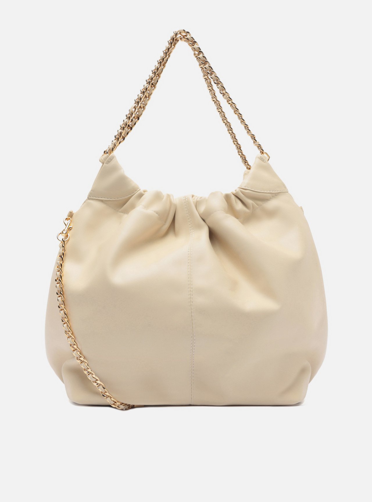 Bolsa Hobo Off White Couro Grande Alça Corrente — foto 3
