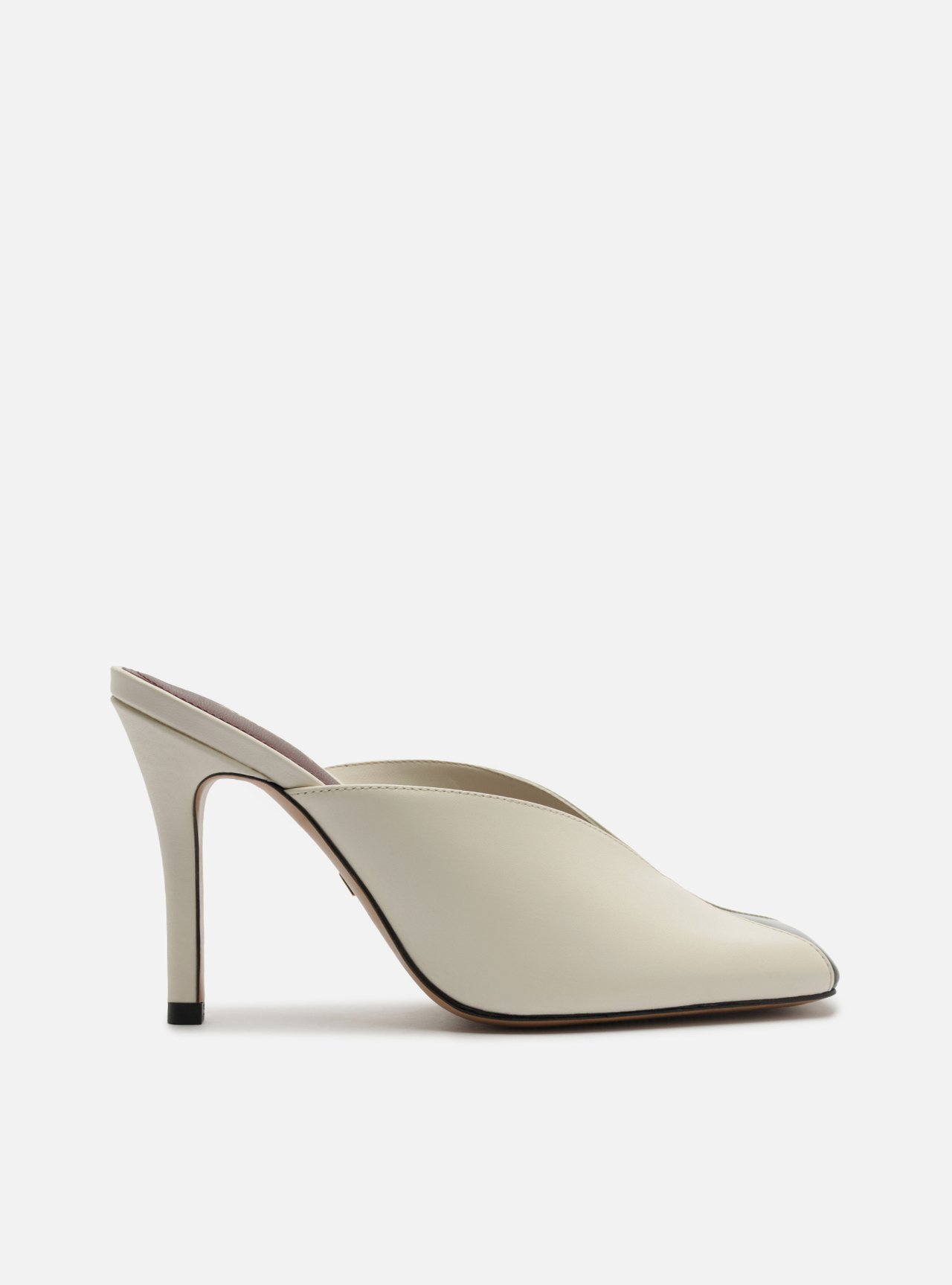 Mule Branca Salto Fino Cap Toe — foto 2