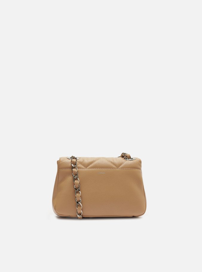 Bolsa Tiracolo Bege Couro Mizz Pequena