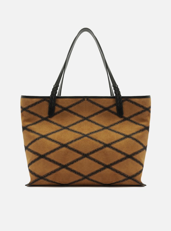 Bolsa Shopping Marrom Couro Grande Matelassê