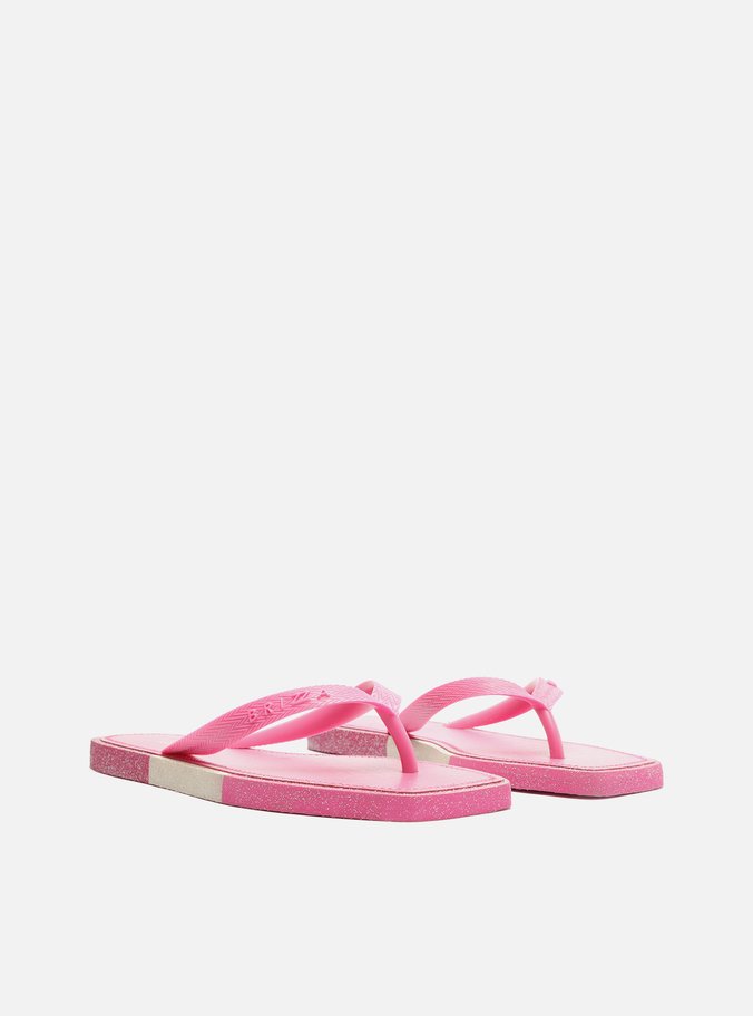 Chinelo de Dedo Rosa Glitter Square Brizza