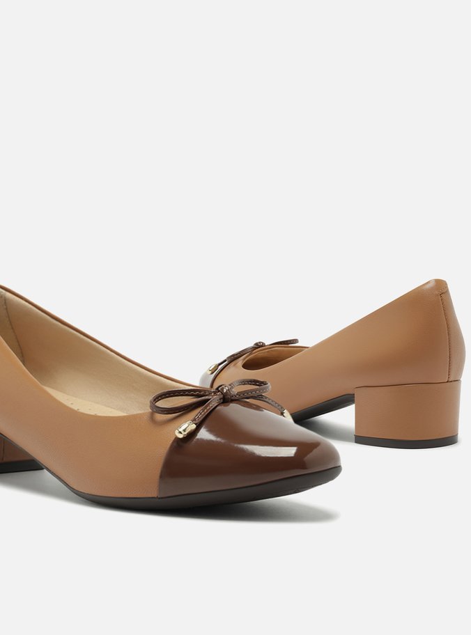 Scarpin Multineutro Couro Salto Baixo Laço Soft