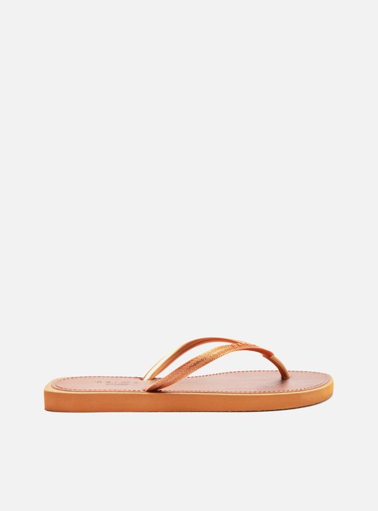 Chinelo de Dedo Marrom Metal Recouro Flash