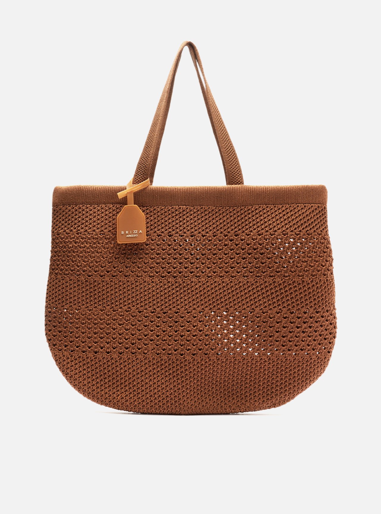 Bolsa Shopping Marrom Crochê Grande Camille — foto 1