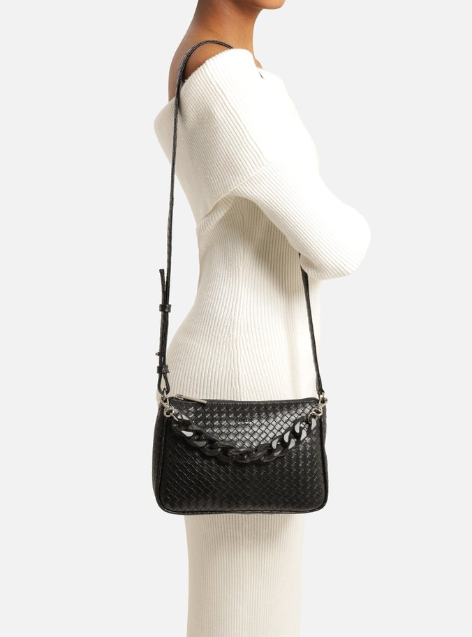 Bolsa Tiracolo Preta Iara Pequena Tressê