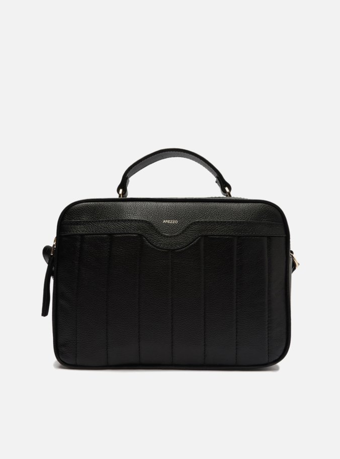Bolsa Tiracolo Preta Couro Francine Média