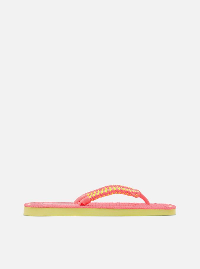 Chinelo de Dedo Multicolorido Square Crochê Brizza