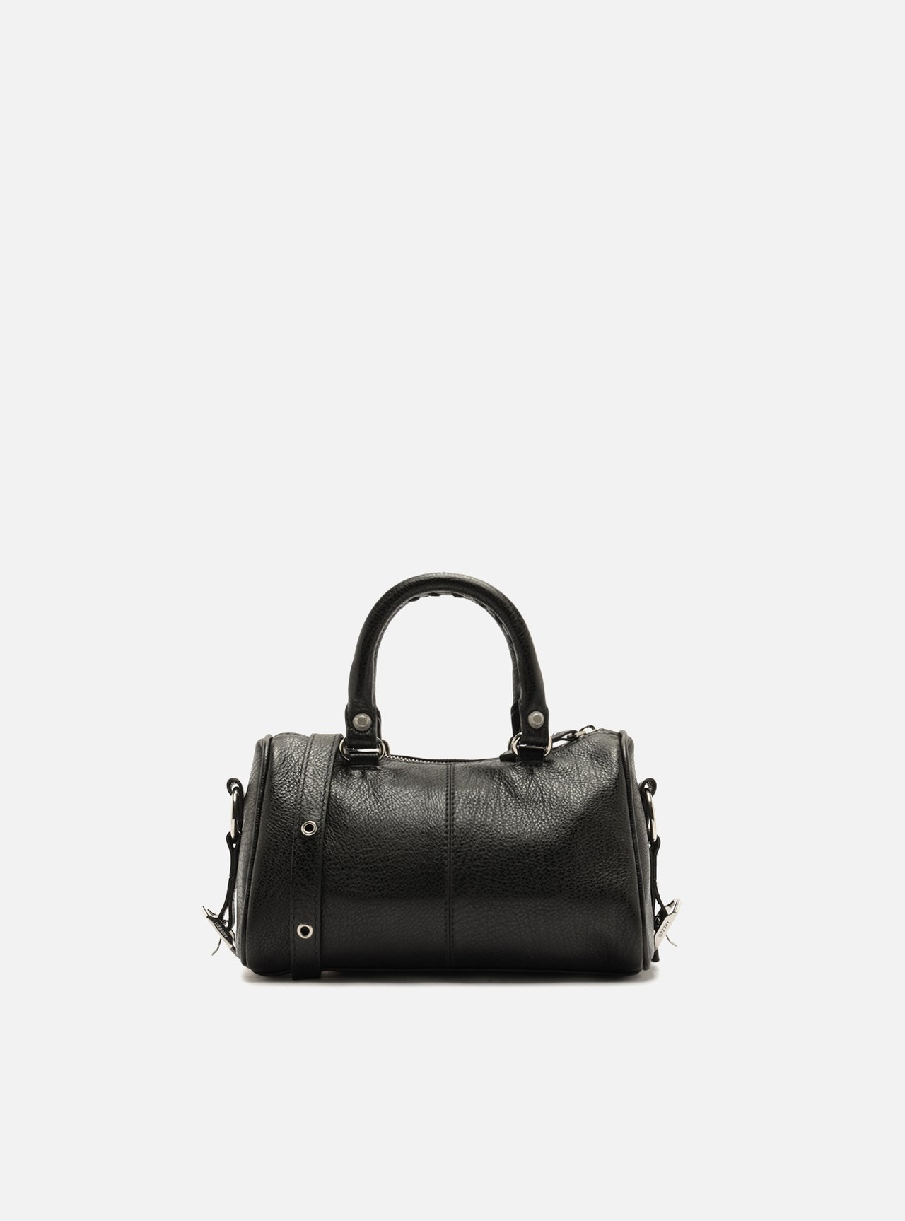 Bolsa Tote Preta Couro Pequena Alça Tressê — foto 3