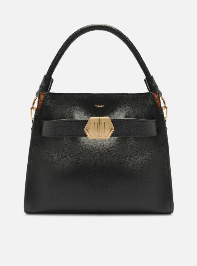 Bolsa Tote Preta Couro Média Color Marrom