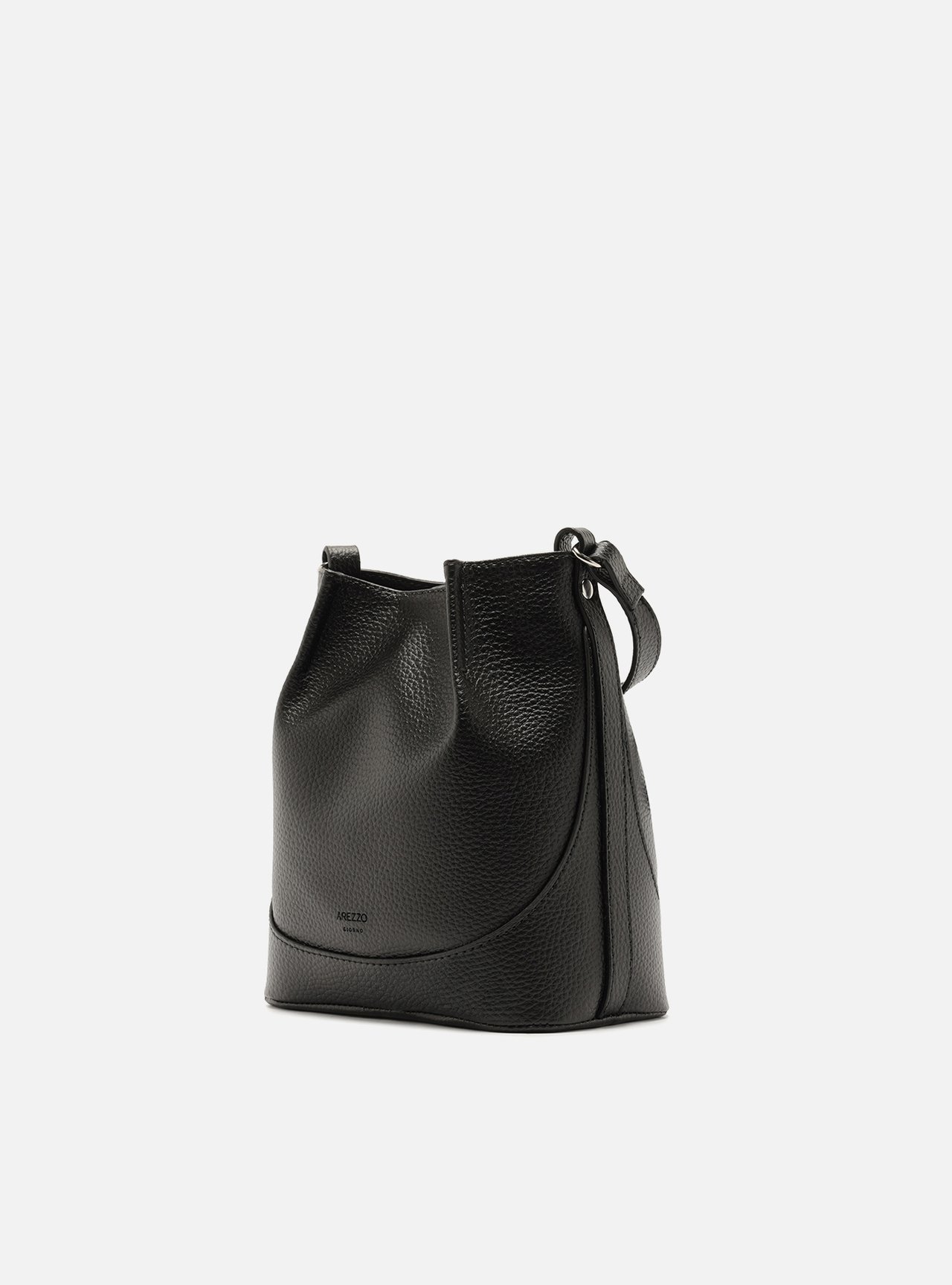 Bolsa Bucket Preta Pequena Granulada — foto 2