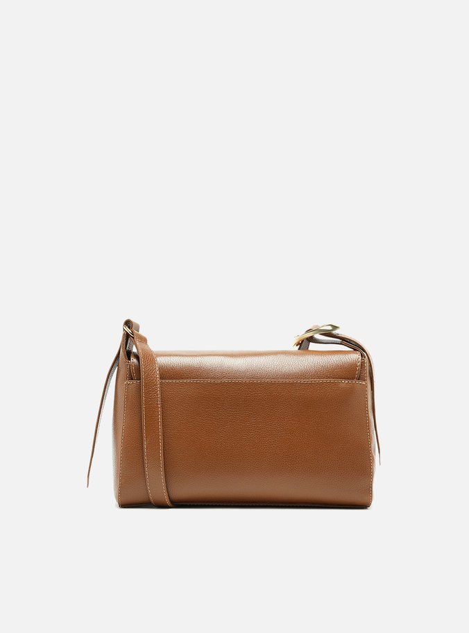 Bolsa Tiracolo Marrom Couro Média Básica