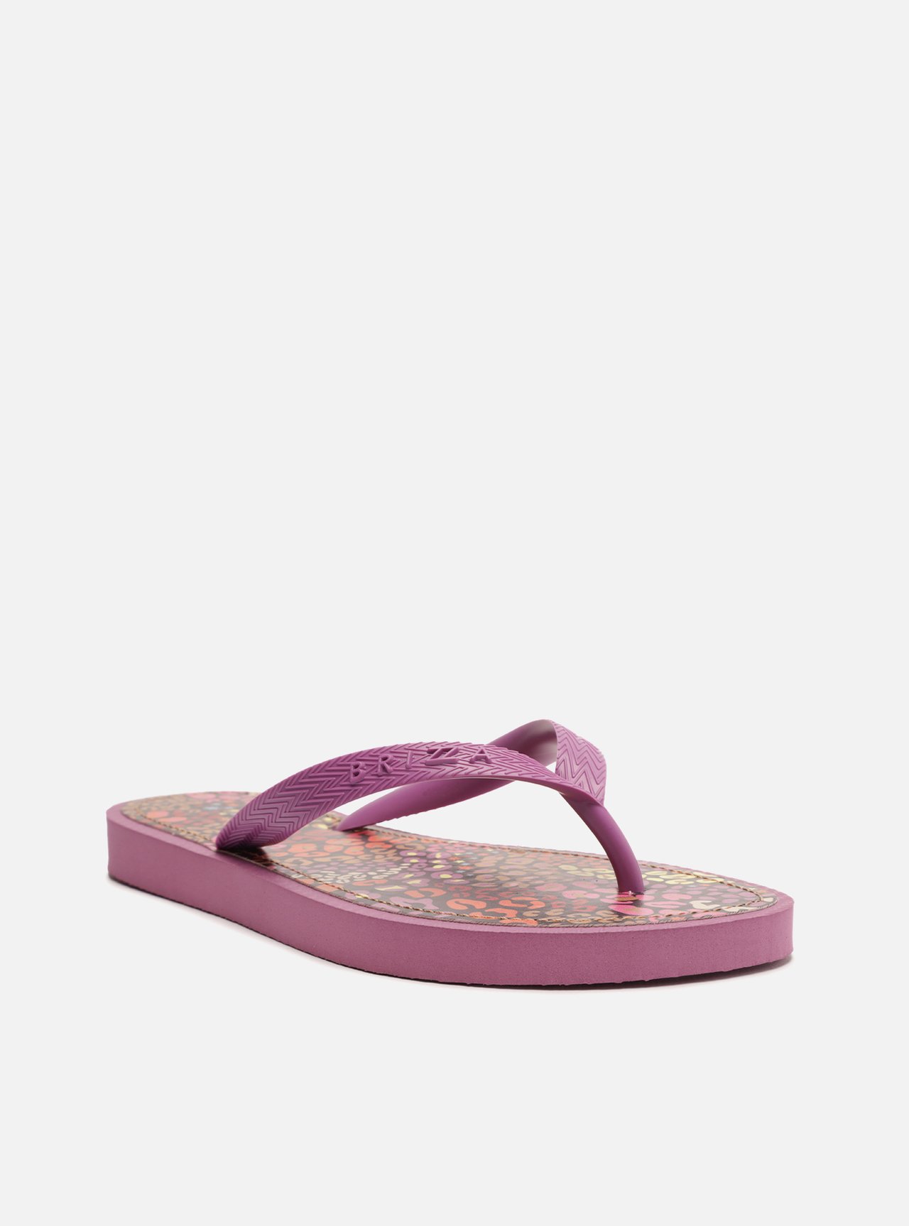 Chinelo de Dedo Roxo Palmilha Estampada — foto 2