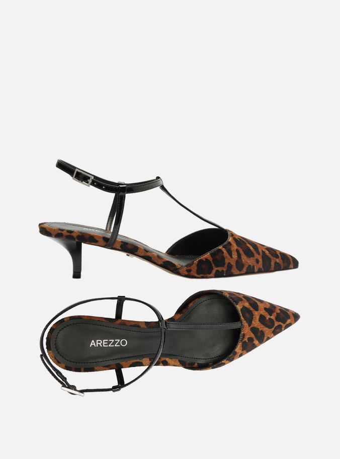 Scarpin Animal Print Salto Kitten Aberto Tiras