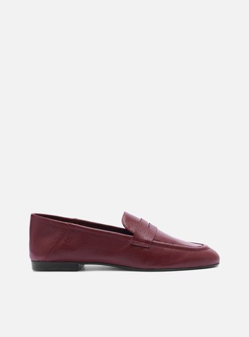 Mocassim Bordô Couro