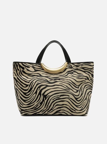 Bolsa Shopping Animal Print Grande Metal Bold