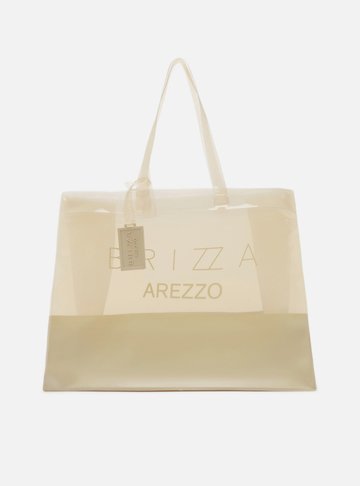 Bolsa Shopping Cinza Vinil Liz Logo Grande
