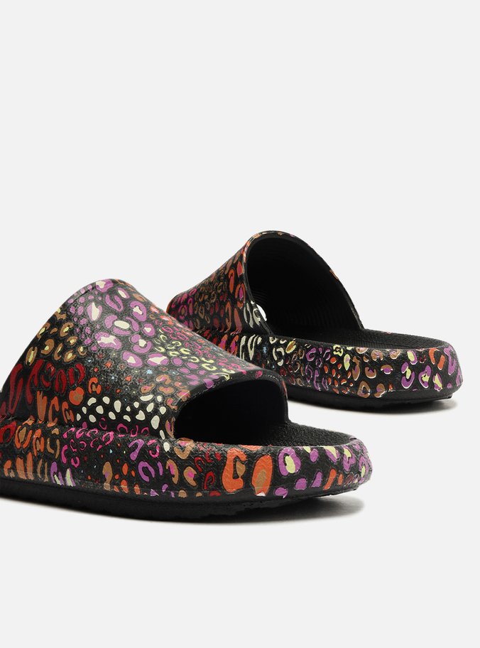 Chinelo Slide Preto Estampa