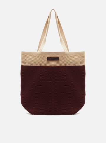 Arezzo — Bolsa Shopping Vermelha Knit Grande Metais Brizza