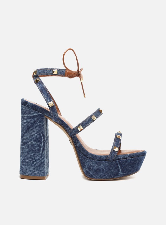 Sandália Azul Jeans Amarração