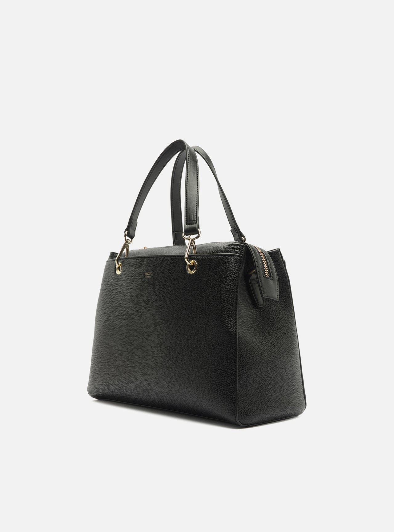 Bolsa Tote Preta Média Alças Metais — foto 2