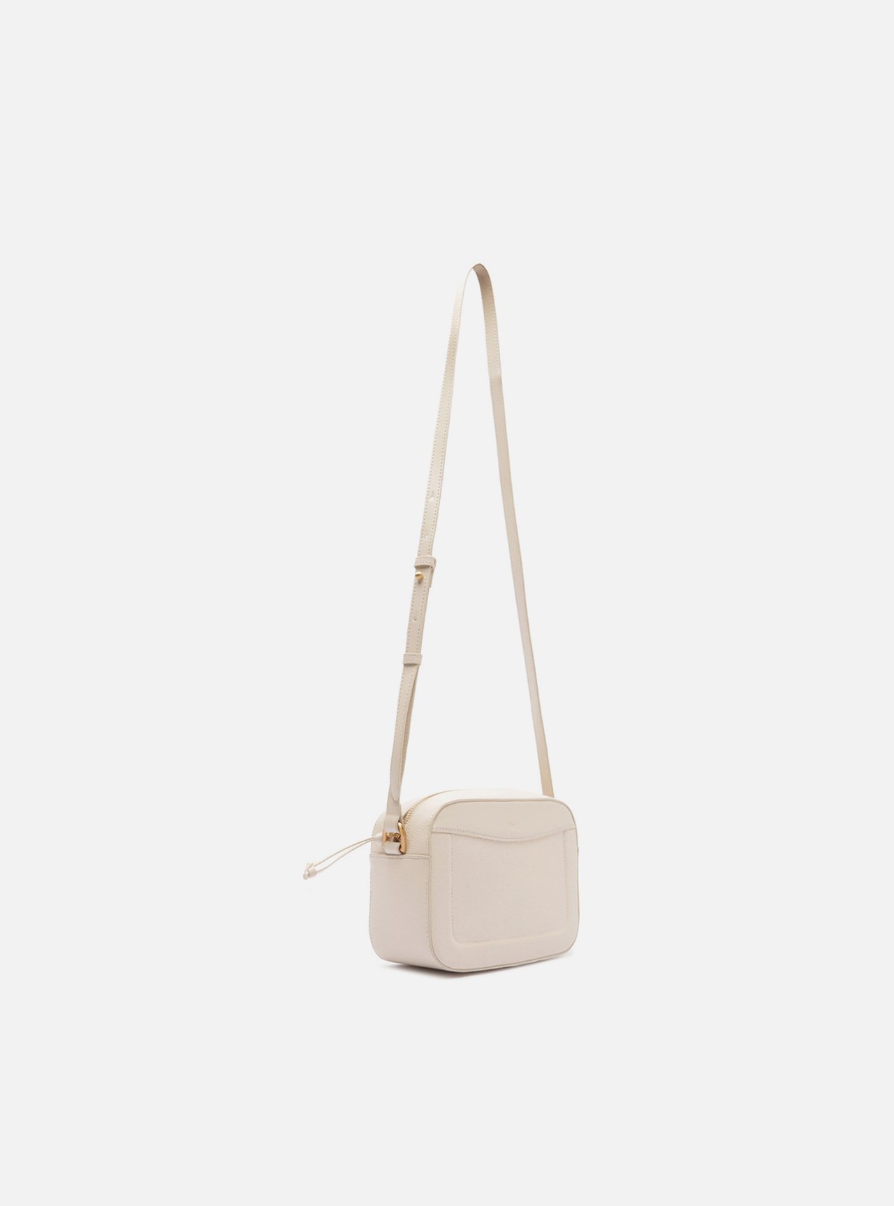 Bolsa Tiracolo Branca Pequena Granulada Metais — foto 5