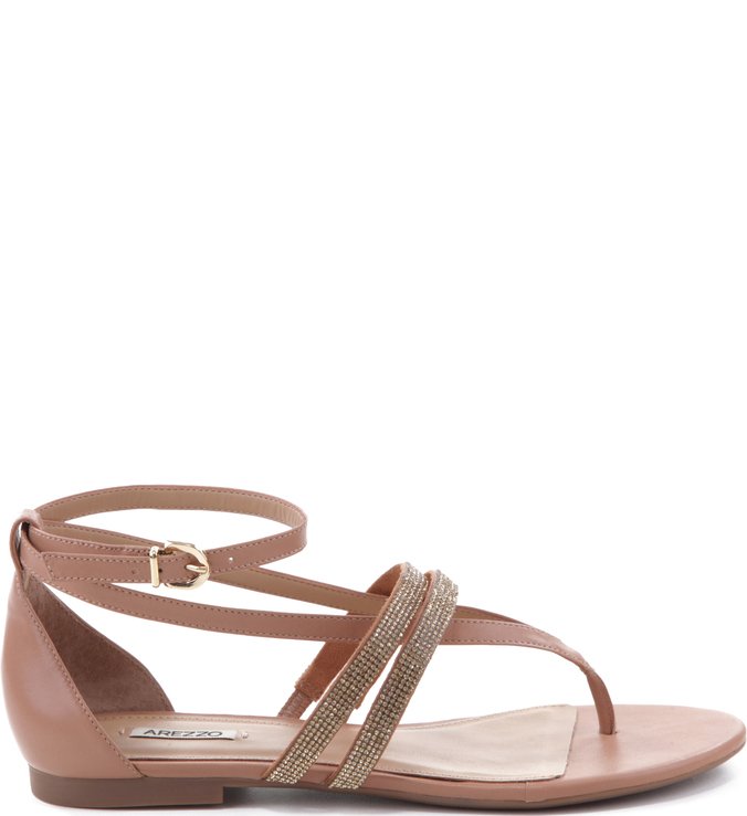 Rasteira Cristais Blush