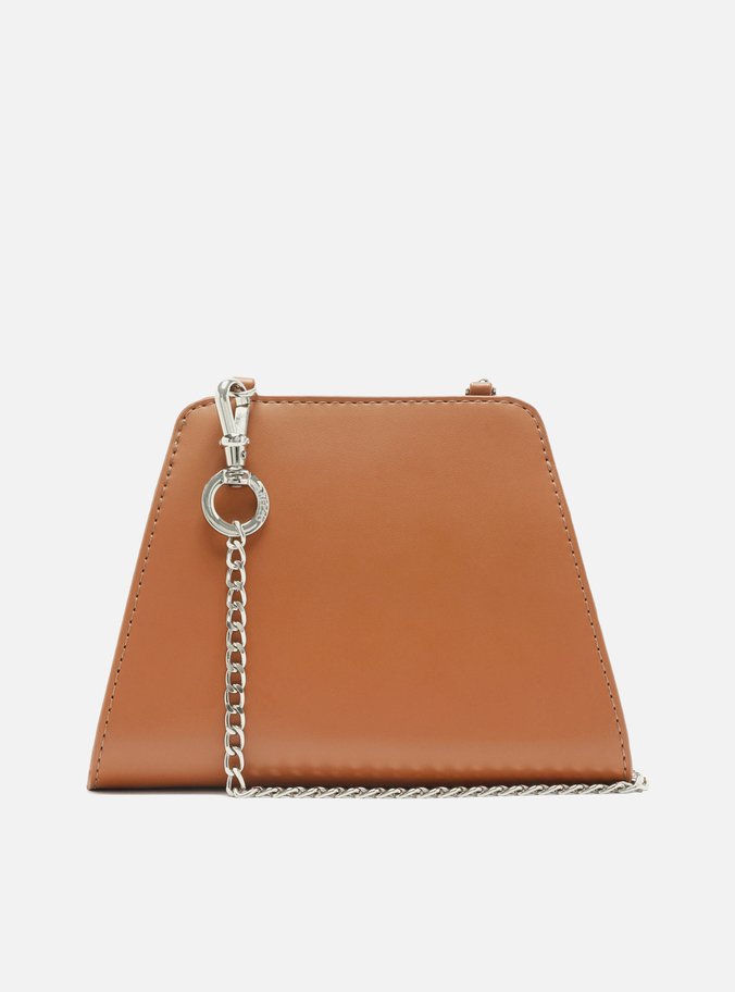 Bolsa Clutch Marrom Pequena Botão