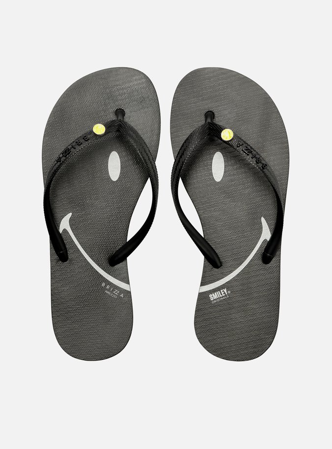 Chinelo de Dedo Preto Essential Brizza Smiley