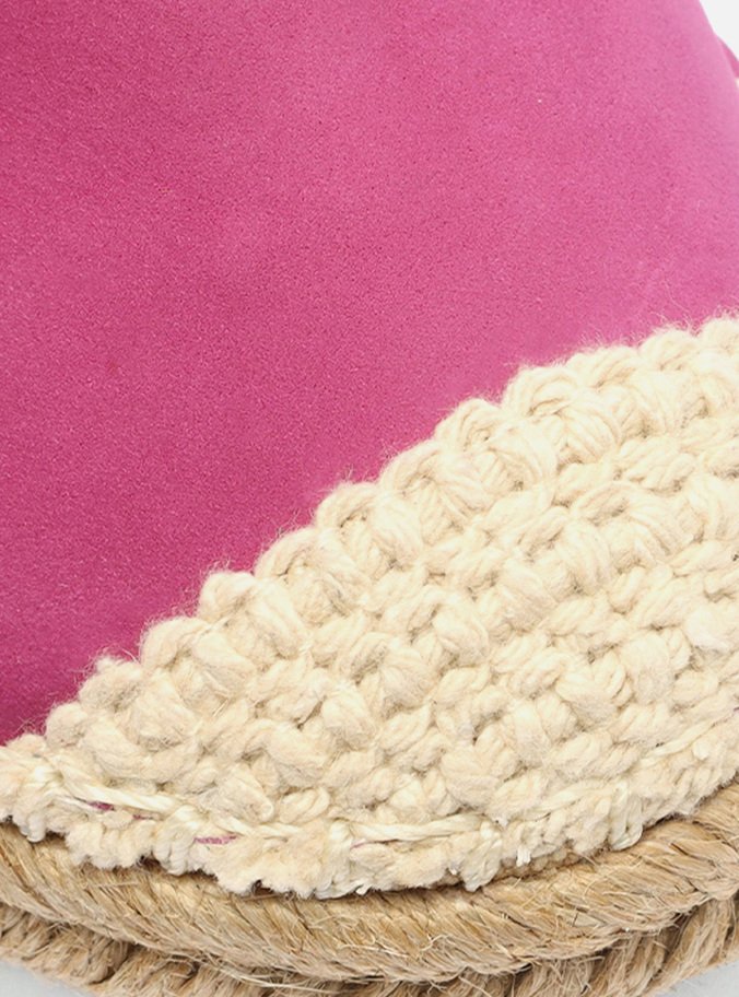 Espadrille Rosa Acamurçada Rasteira