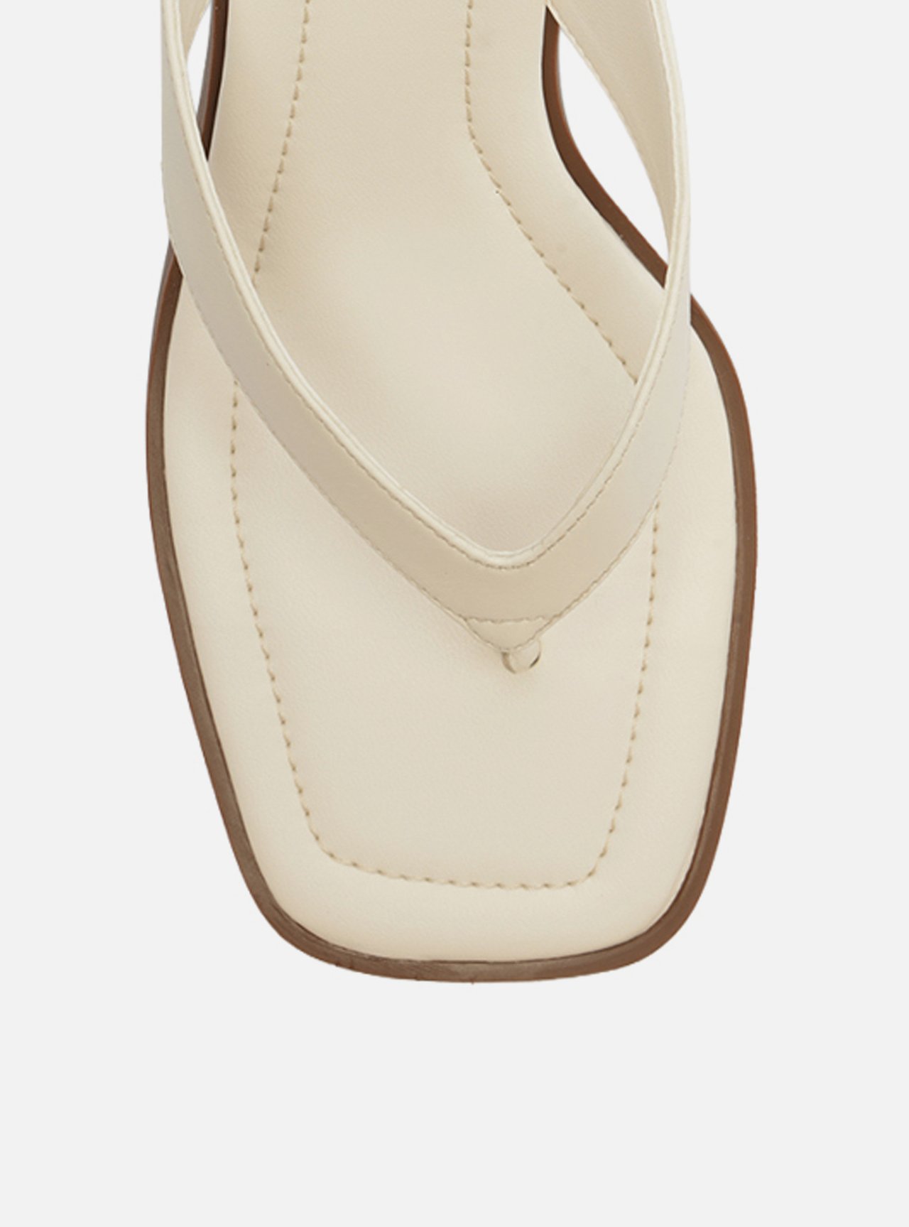 Tamanco Branco Couro Bico Quadrado Tiras — foto 5