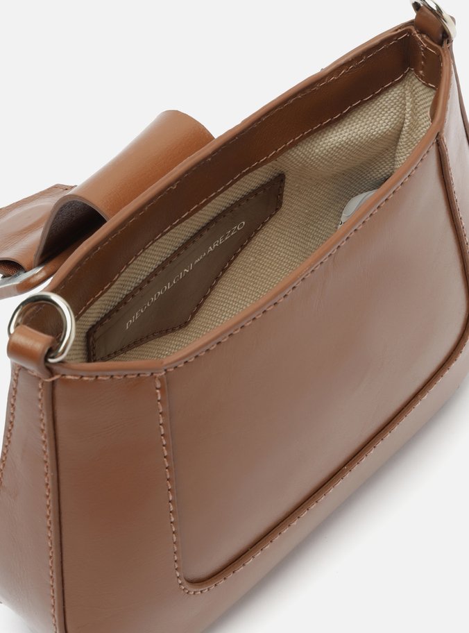 Bolsa Tiracolo Marrom Couro Pequena Fivela