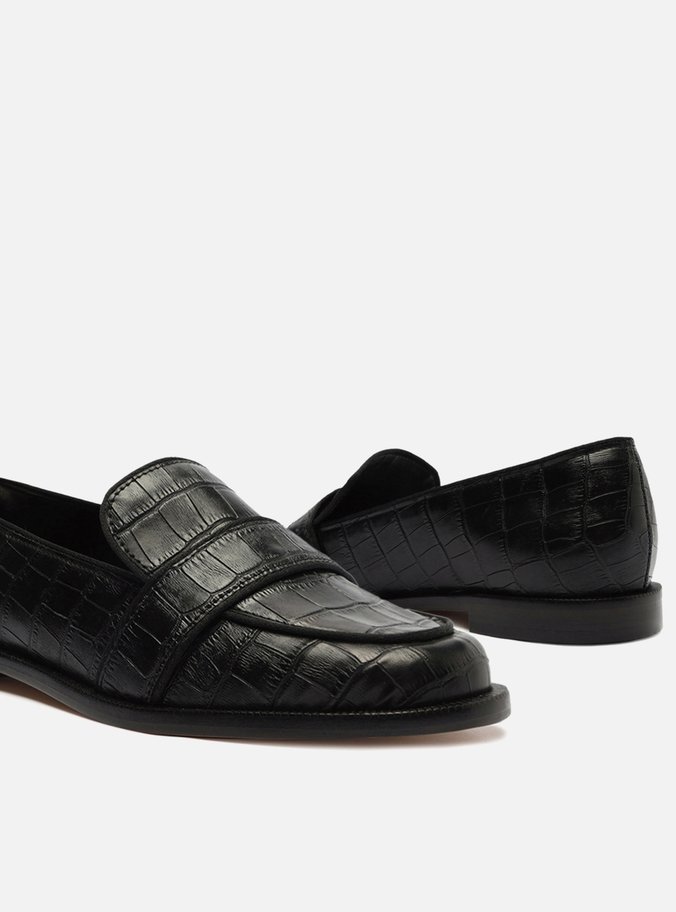 Mocassim Preto Croco Uptown