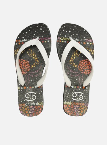 Chinelo de Dedo Branco Câncer Signos Brizza