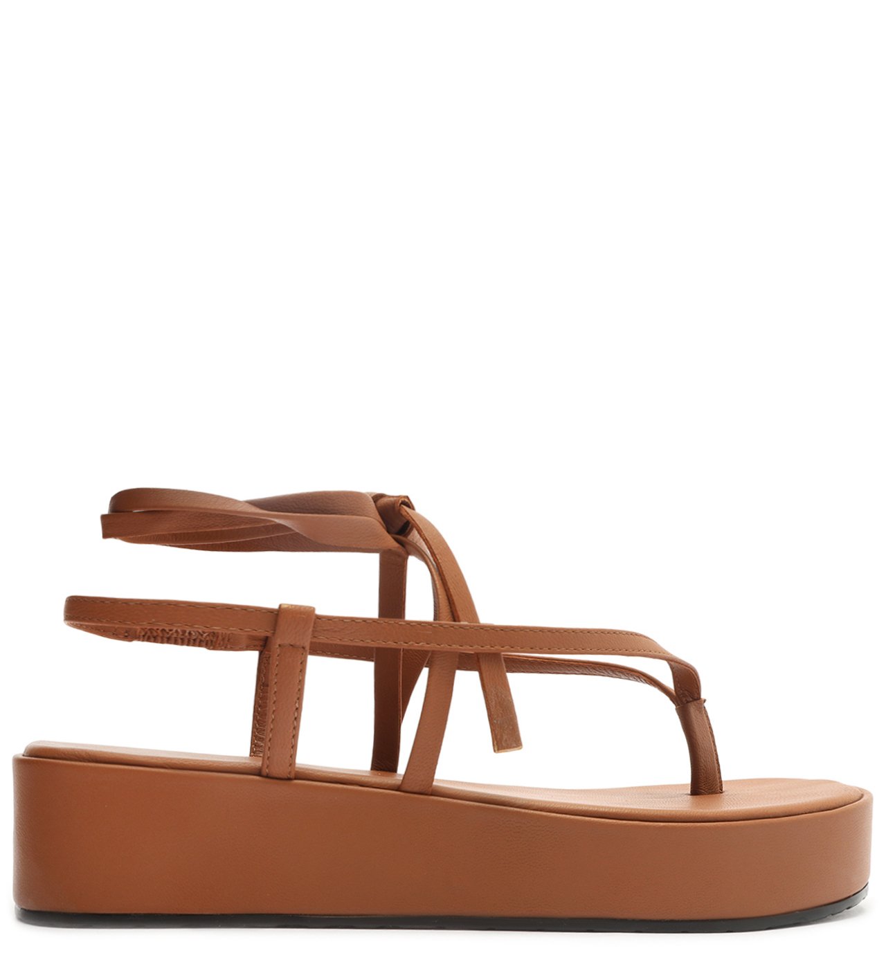Sand lia Marrom Flatform Amarra o