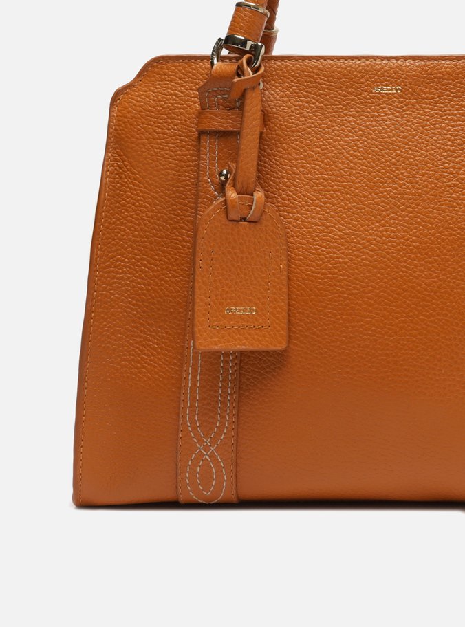 Bolsa Tote Marrom Couro Piazza Bordado Grande