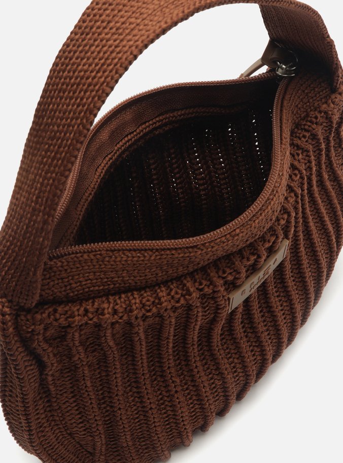 Bolsa Tiracolo Crochê Marrom Pequena