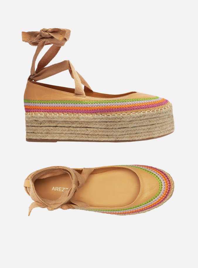 Espadrille Nude Couro Flatform Color