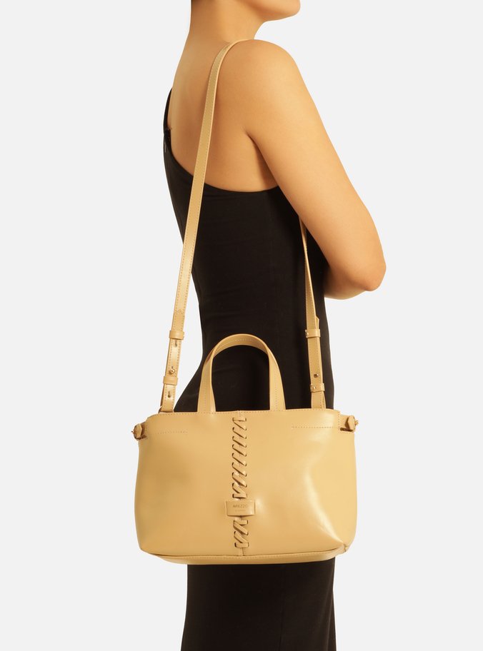 Bolsa Shopping Bege Giorno Grande Trançado