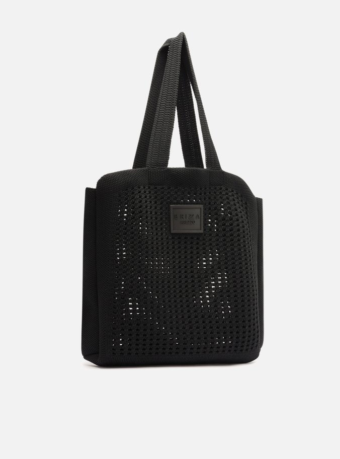 Bolsa Shopping Preta Crochê Mônaco Grande