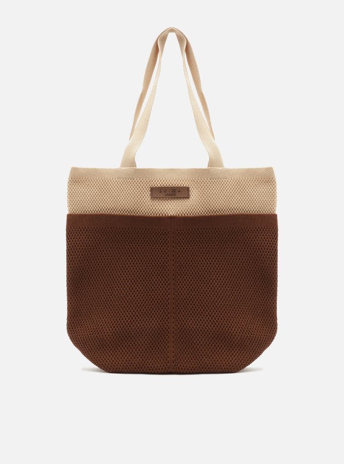 Bolsa Shopping Marrom Crochê Grande