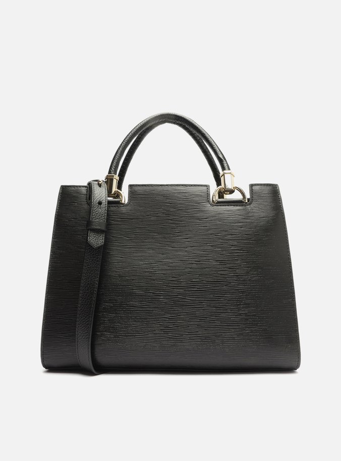 Bolsa Tote Preta Couro Abraccio Grande