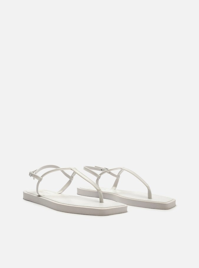 Sandália Rasteira Branca Slim Square Brizza Color