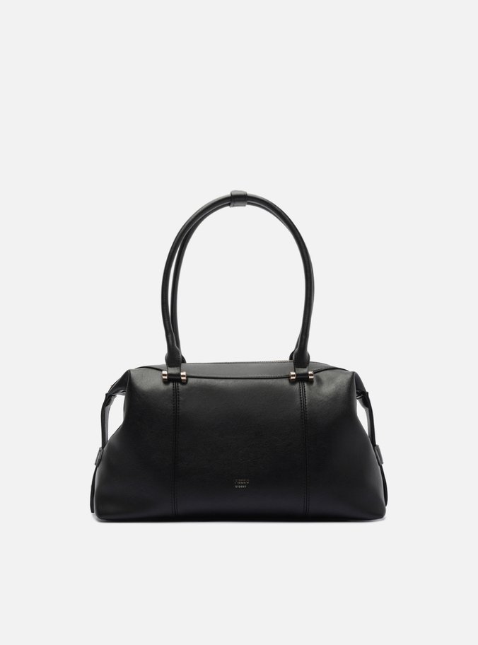 Bolsa Hobo Preta Couro Média Metais