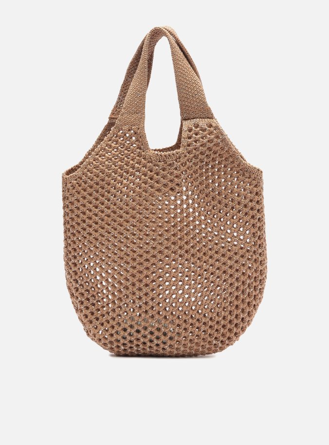 Bolsa Shopping Marrom Crochê Mayra Pequena