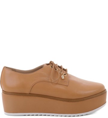 Oxford Couro Plataforma Mel