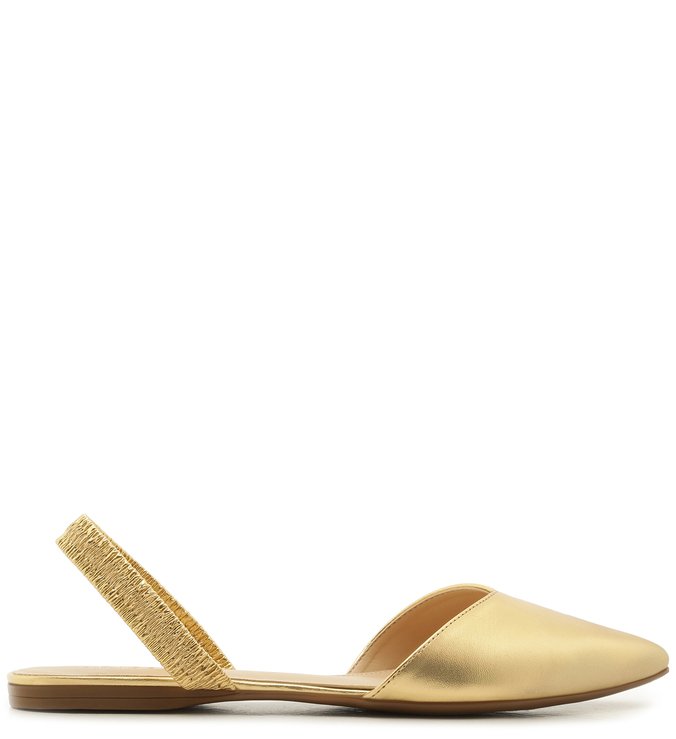 Sapatilha Slingback Metalizada New Golden